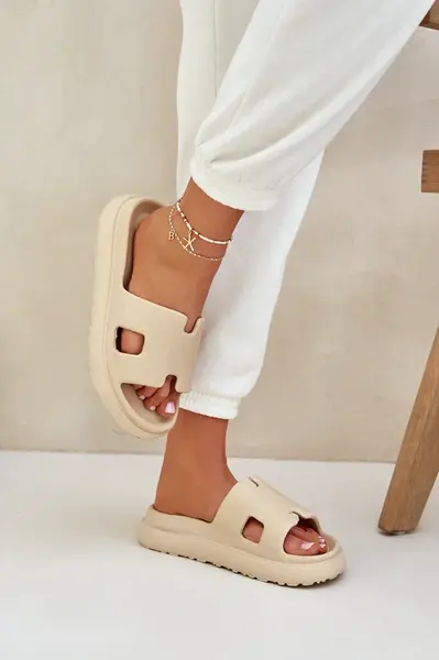 PS1 Pěnové Pantofle S Výřezem Béžové Neladith