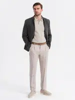 Ombre Men's melange rayon jacket with stand-up collar - black melange