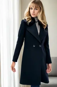 Z6643 DEWBERRY WOMEN'S COAT-NAVY-1