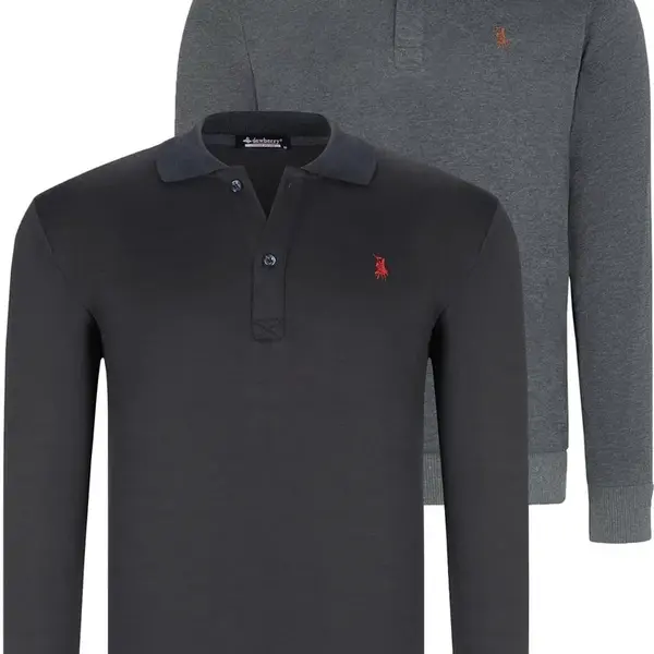 DVOJITÁ SADA V4007 DEWBERRY PÁNSKÁ MIKINA - NÁMOŘNICKÁ MODRÁ - ANTRACITOVÁ