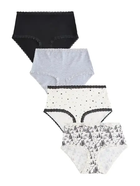 Next Nohavičky  sivá melírovaná / čierna / biela