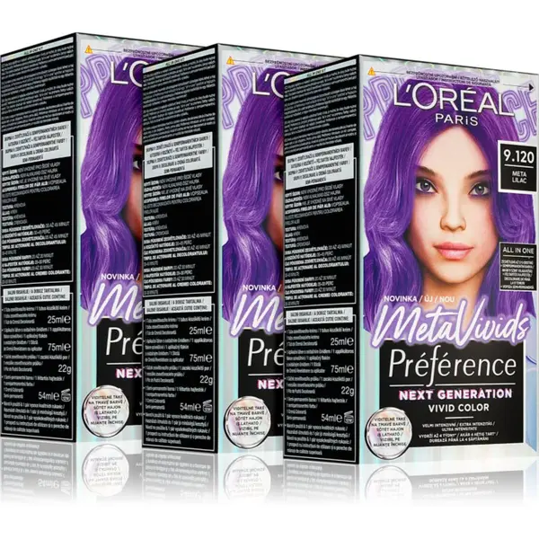 L’Oréal Paris Préférence Meta Vivids semipermanentní barva na vlasy výhodné balení
