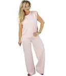 Pri Women's tracksuit t-shirt with cushioned wide pants in butter fabric MAVA