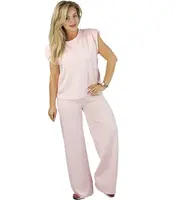 Pri Women's tracksuit t-shirt with cushioned wide pants in butter fabric MAVA