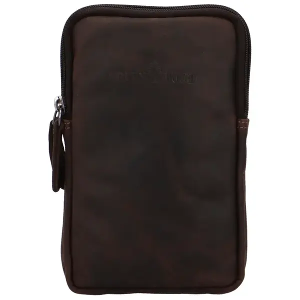 Praktická kožená crossbody Indila, tmavě hnědá