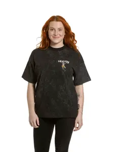 Meatfly dámské tričko Vexey Black Skeleton (acid wash) | Černá | Velikost M | 100% bavlna