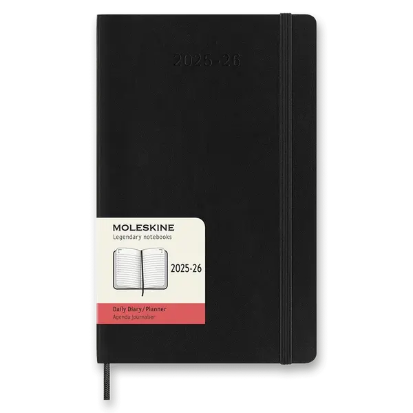 18měsíční diář Moleskine 2025-26 - měkké desky - L, denní, černý