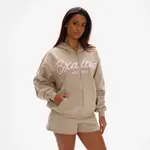 Dámská oversized mikina exalted off-duty zip béžová l