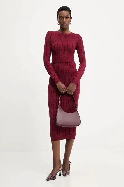 Sveter a sukňa Answear.LAB bordová farba