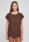Women's T-shirt with extended shoulder brown