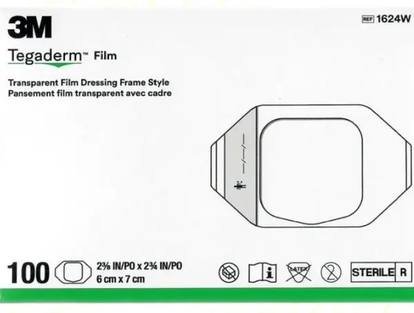 3M Tegaderm transparentní převazová fólie 6x7cm 1624W 100ks
