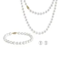 Perlová souprava šperků ve žlutém zlatě KLENOTA