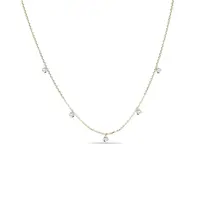 Zlatý náhrdelník s provrtanými lab grown diamanty KLENOTA