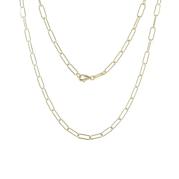 Zlatý řetízek typu Paperclip v délce 50 cm KLENOTA