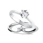 Set prstenů s lab grown diamantem v bílém zlatě KLENOTA