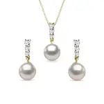 Set šperků s Akoya perlami a diamanty v růžovém zlatě KLENOTA