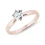 Prsteň z ružového zlata s 0,5ct lab grown diamantom KLENOTA