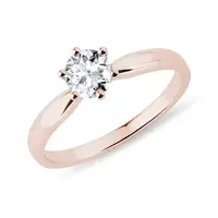 Prsteň z ružového zlata s 0,5ct lab grown diamantom KLENOTA