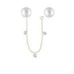 Variabilná perlová náušnica zo žltého zlata s diamantmi KLENOTA