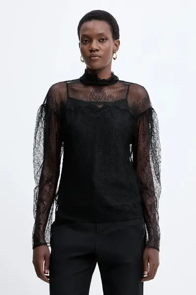 Halenka Twinset dámská, černá barva, hladká, 252TT2264