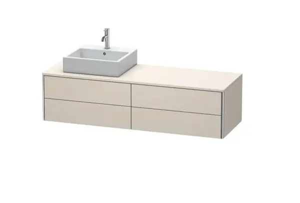 Duravit XSquare - Umývadlová skrinka 160x55x40 cm, 4 zásuvky, Taupe Matt XS4914L8383