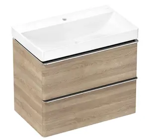 Hansgrohe Xelu Q - Skrinka s umývadlom, 63x78x50 cm, 2 zásuvky, prírodný dub/chróm 54376000