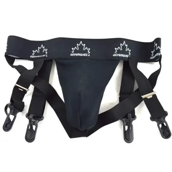 WINNWELL HOKEJOVÝ SUSPENZOR S PODVAZKY BLACK SR Sportovní suspenzor, černá, velikost