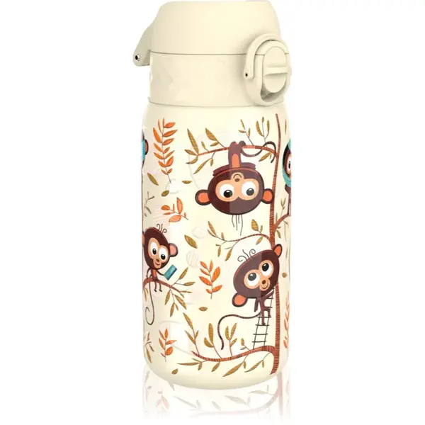 Ion8 Leak Proof fľaša na vodu z nehrdzavejúcej ocele Monkeys 400 ml