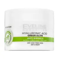 Eveline Hyaluronic Acid Green Olive Anti-Wrinkle Moisturising Cream vyživující krém proti vráskám 50 ml