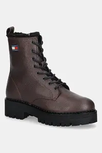 Kožené členkové topánky Tommy Jeans TJW URBAN LACEUP BOOT WL