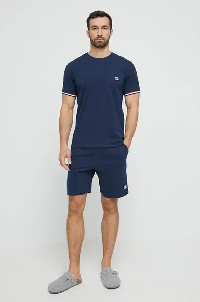 Pyžamo Fila tmavomodrá barva, s aplikací