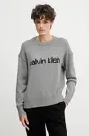 Bavlněný svetr Calvin Klein Jeans dámský, šedá barva, LV047C311G