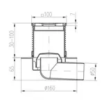 Vpusť podlahová boční D 50 mm, límec, nerez mřížka GATE, ENPRO