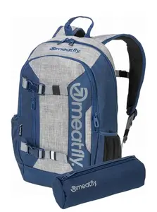 Meatfly batoh Basejumper Blue / Grey Heather 22 L + PENÁL ZDARMA | Šedá | Objem 22 L
