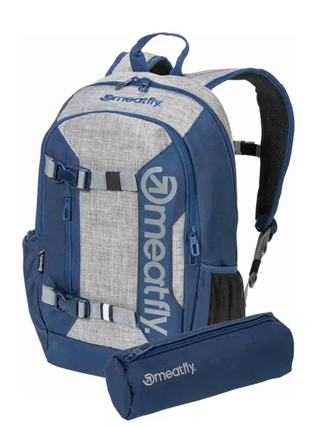 Meatfly batoh Basejumper Blue / Grey Heather 22 L + PENÁL ZDARMA | Šedá | Objem 22 L
