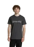 Meatfly pánské tričko Striped Logo Mystic Grey | Šedá | Velikost M | 100% bavlna