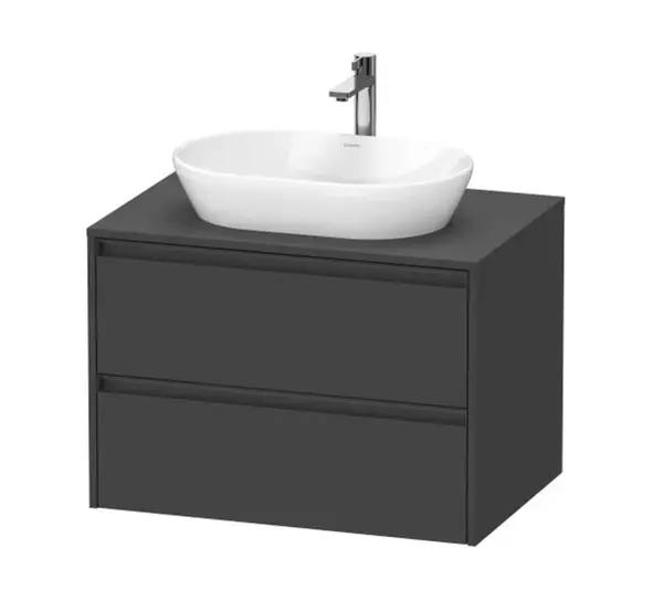 Duravit Ketho.2 - Umyvadlová skříňka s výřezem 57x80x55 cm, 2 zásuvky, grafit mat K24895049490000