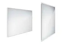 Nimco Zrcadla - Koupelnové podsvícené LED zrcadlo 90x70 cm, hranaté, aluminium ZP 9019
