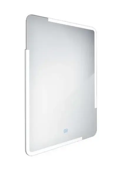 Nimco Zrcadla - Zrcadlo v rámu s LED osvětlením, 60x80 cm, hliník ZP 15002V