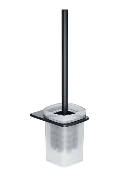 kielle Vega - WC kefa nástenná s držiakom, matné sklo/matná čierna 40518004