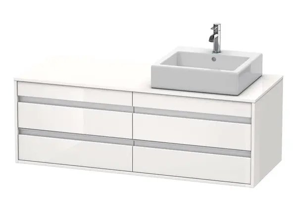 Duravit Ketho - Umývadlová skrinka 50x140x55 cm, pravá, 4 zásuvky, lesklá biela KT6657R2222