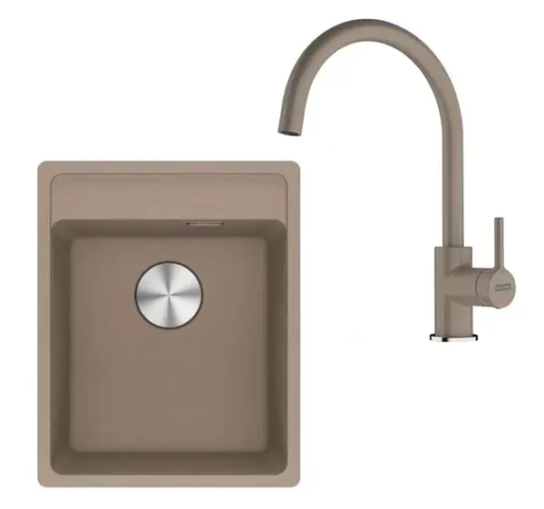 Franke Sety - Kuchyňský set G273KA, fragranitový dřez MRG 610-37 RTL a baterie FC 6018.424, kašmír 114.0700.781