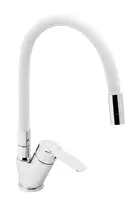 Novaservis Metalia 54 - Dřezová baterie s flexibilním ramenem, bílá/chrom 54014F,0B