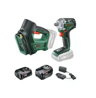 Bosch - 18V AKU sada rázového utahováku ImpactDrive 18V-350 a kompresoru Pump, 1x aku 2,0 Ah Li-Ion, 1x aku 4,0 Ah Li-Ion, nabíječka 0615A5009C