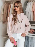 Bluza damska oversize z kapturem SPECIAL KITTY różowa Dstreet
