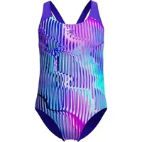 Speedo SPLASHBACK Dievčenské jednodielne športové plavky, fialová, veľkosť 9-10Y