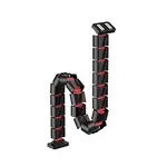 Organizér kabelů, magnetický husí krk, černo-červený, 1285mm, pro výškově nastavitelné stoly, Powerton