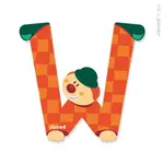 Janod Dřevěné písmenko W lepicí 9 cm