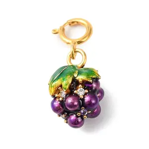 925 Sterling Silver Pave Cubic Zirconia & Enamel Pendant Decorations