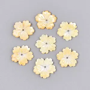 Natural Yellow Shell Carved Beads